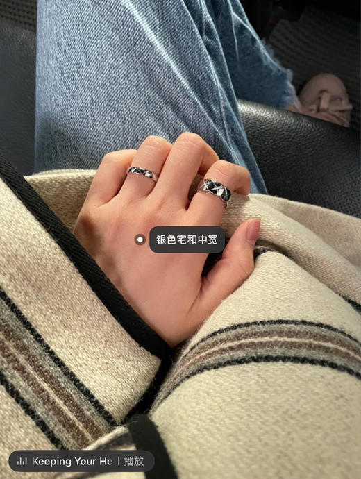 小香菱格戒指-宽版白金 商品图4