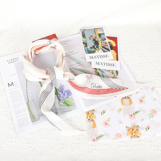 DA*S韩系时尚前为摩登风格小清新百搭桑蚕丝三角巾WXWD150 商品图3