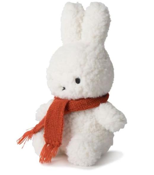 荷兰Miffy米菲兔戴围巾厚绒土红色23cm 商品图0