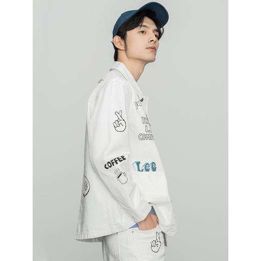 Lee商场同款22春季新品舒适白色男工装夹克外套LMT0015795TQ-005 商品图3