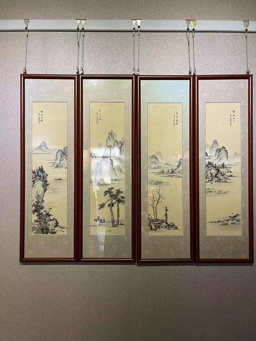 御瓷坊：浅绛彩山水四条屏 商品图0