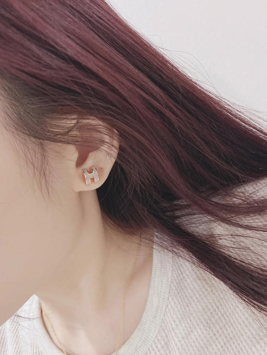 H耳钉-奶茶色 商品图2