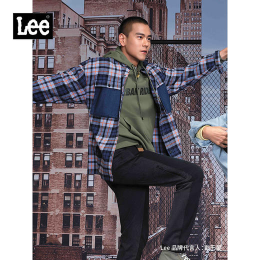 Lee商场同款22春夏新品舒适蓝色格纹磨毛男衬衫LMT001435100-426 商品图0