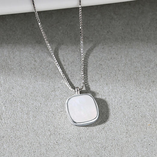 子佩集【幸运贝母】S925银方形贝母锁骨链项链【JHY-N000365X】 商品图4