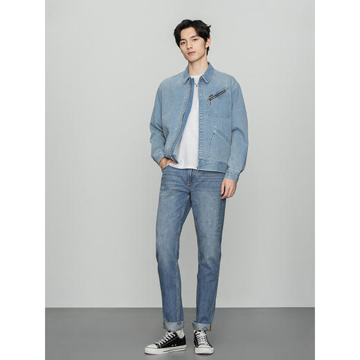 Lee商场同款22春季新品舒适版浅蓝色男牛仔外套LMT0015823HH-496 商品图2