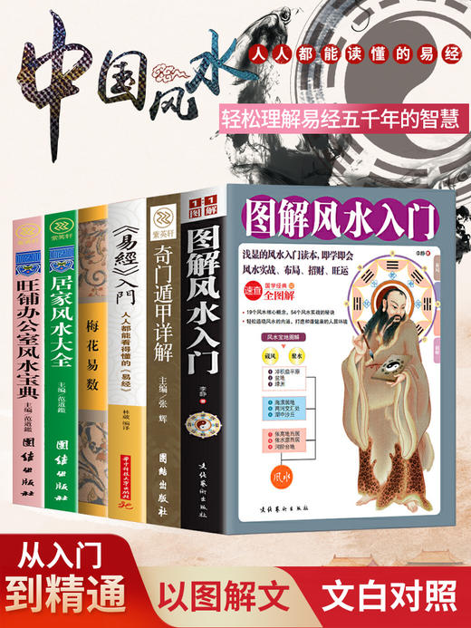 【心如健】风水书籍大全6册 图解风水入门书籍+奇门遁甲详解+易经入门+梅花易数+居家旺铺办公室风水周易易经全书风水学入门经典哲学书籍 商品图0
