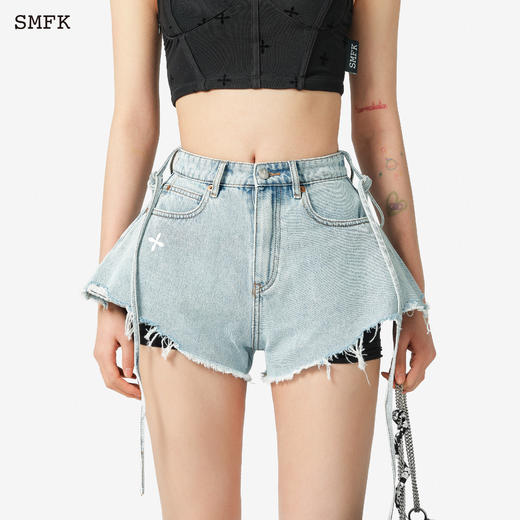 预售|SMFK 黑暗舞团牛仔裙裤 天蓝 US001BL .潮快闪[福利品] 商品图3