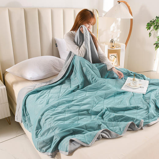 【冰泉凉感被】会呼吸的夏凉被空调被，A类标准，舒适裸睡，丝滑触感 清凉不闷热 整张羽丝棉填充 ，可水洗 商品图11