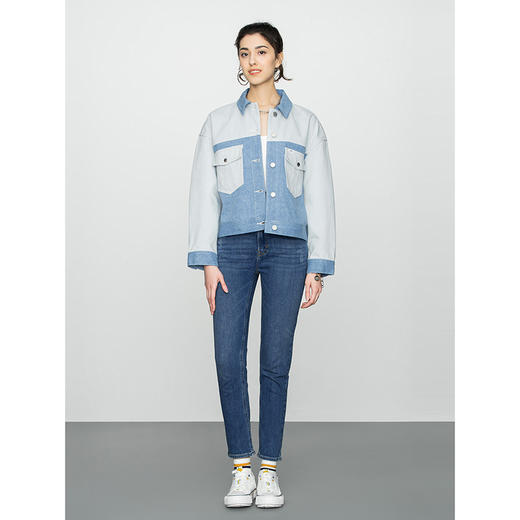 Lee商场同款22春夏新品舒适版浅蓝色拼色女外套LWT0024495TQ-291 商品图2