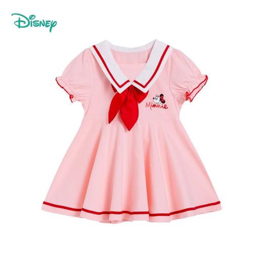迪士尼童装 儿童连衣裙夏季新款女童学院风裙子短袖裙蝴蝶结 商品图5