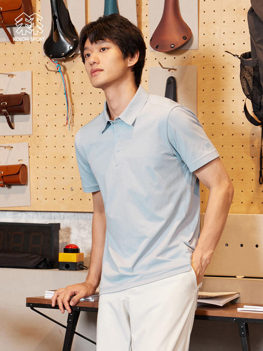 KOLONSPORT可隆【陈坤同款】POLO男款防晒运动上衣速干短袖保罗衫LHPT2MT563 商品图2