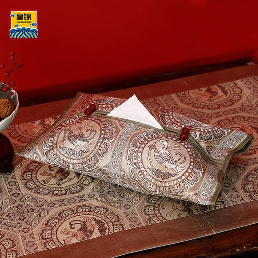 【皇锦】织锦纸巾盒·双雁衔绶 商品图1