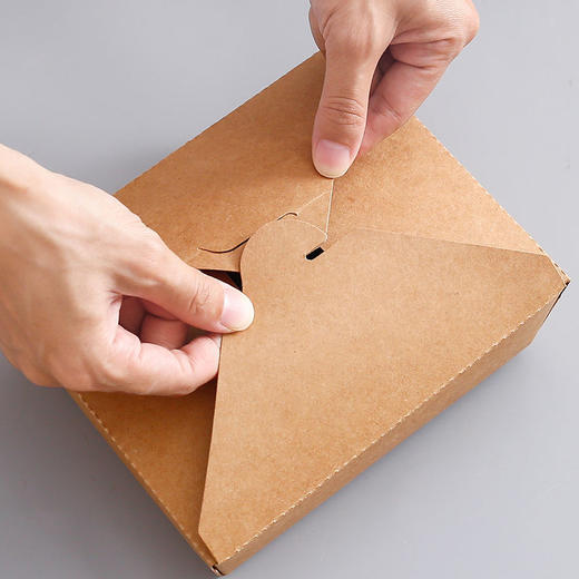 牛皮纸餐盒一次性野餐便当寿司沙拉盒轻食外卖打包环保餐具食品级 商品图7