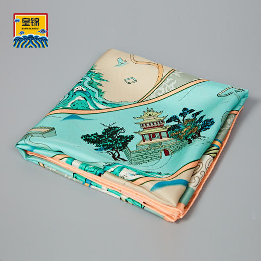 【皇锦】真丝围巾桑蚕丝印花方巾·丝路山水卷轴 商品图1