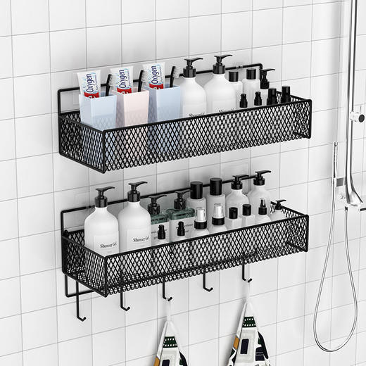 浴室卫生间置物架厕所洗澡洗手间洗漱台免打孔收纳壁挂式用品大全 商品图0