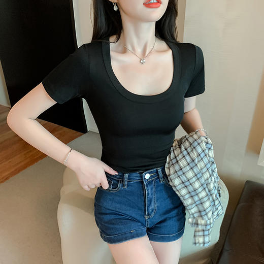 【买一送一，精选优质面料】螺纹T恤 短袖上衣 柔软、舒适、透气、耐穿！2022重磅纯色T恤，经典款式百搭不挑人 商品图6