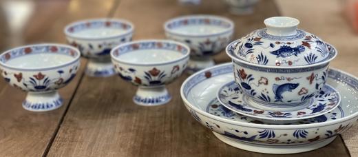 青花釉里红｜鱼藻纹套组 商品图0