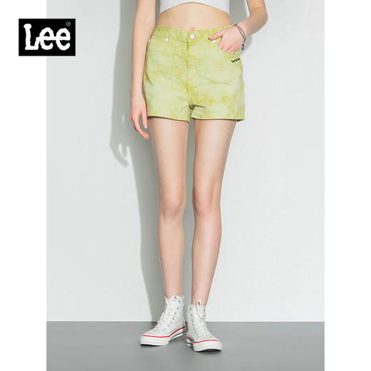 Lee商场同款高腰扎染效果绿色女短裤LWB139853CUJ00FA01169 商品图0