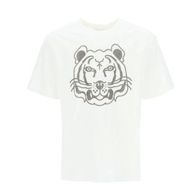 【二】KENZO 高田贤三 抽象大虎头 男士圆领短袖T恤 白色 FC55 TS201 4SA 01B