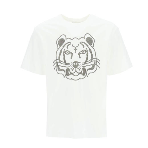【二】KENZO 高田贤三 抽象大虎头 男士圆领短袖T恤 白色 FC55 TS201 4SA 01B 商品图0