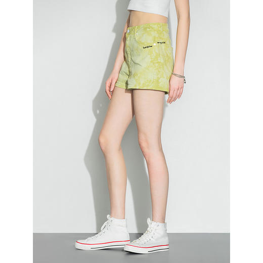 Lee商场同款高腰扎染效果绿色女短裤LWB139853CUJ00FA01169 商品图3