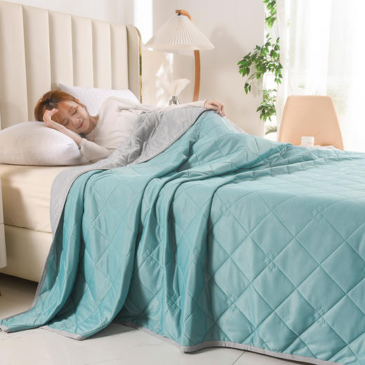 【冰泉凉感被】会呼吸的夏凉被空调被，A类标准，舒适裸睡，丝滑触感 清凉不闷热 整张羽丝棉填充 ，可水洗 商品图4