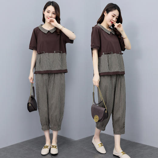 短袖时尚，大码洋气质通勤中年妈妈夏两件套HR-XX3304 商品图2