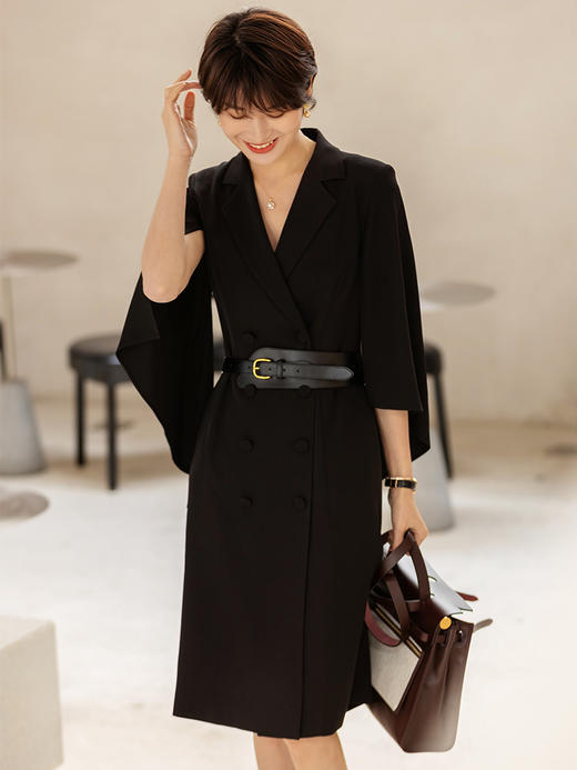 『 初夏新品 』夏季时尚优雅双排扣连衣裙 商品图1