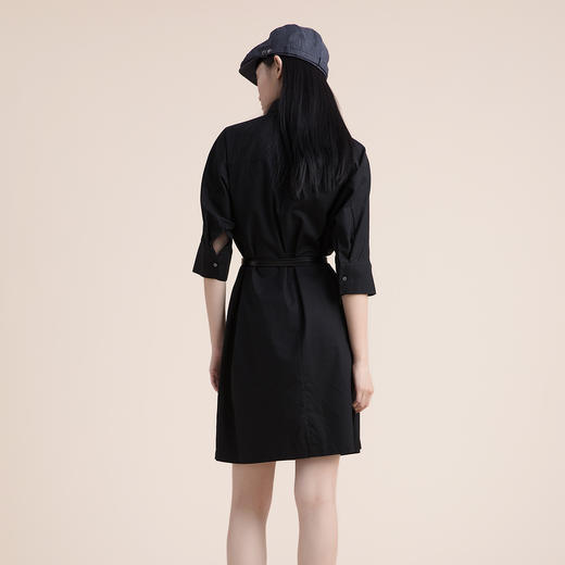 谜底2022夏新款恐龙剪影绣花H型宽松短袖连衣裙文艺小众222ML0598 商品图3