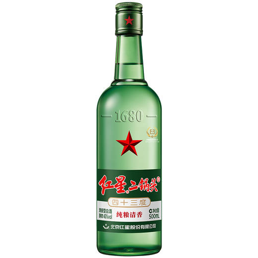 红星二锅头 43度 500ml 北京二锅头始创者 清香型白酒 商品图1