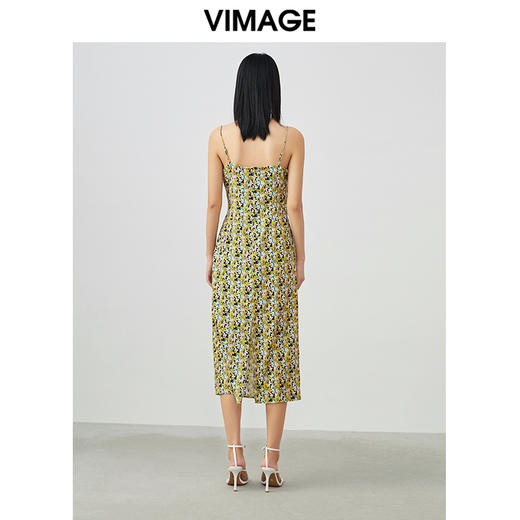 VIMAGE/纬漫纪夏季新款印花时尚气质吊带连衣裙V1707335 商品图5