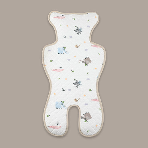 【天生凉感 不粘宝宝 机洗不变形】A类冰丝推车凉席乳胶童车座椅席纱布婴儿车席宝宝餐椅垫透气升级 商品图13