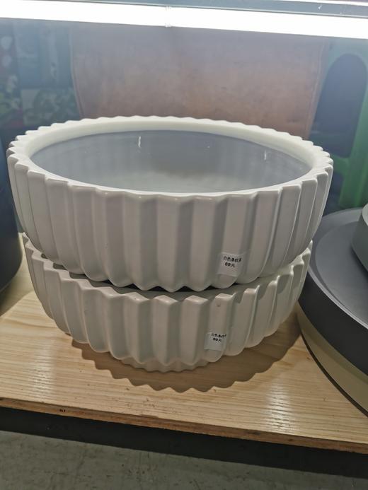白色条纹盆 商品图0