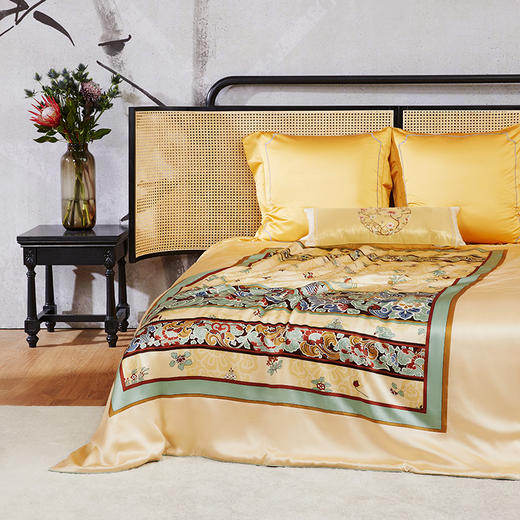 【皇锦】被盛唐卷草单人蚕丝被 商品图1