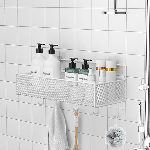 浴室卫生间置物架厕所洗澡洗手间洗漱台免打孔收纳壁挂式用品大全 商品图6