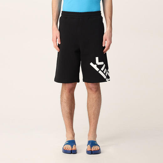 【一】KENZO 高田贤三 男士箭头标识印花针织运动短裤 男士短裤 黑色 FC55 PA731 4MS 99 商品图0