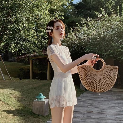 【仙气十足！超显气质性感泳衣】遮肉显瘦显高，气质轻盈优雅，连体保守连衣裙式，ins风性感聚拢内衣游泳装，劳动节国庆节旅行出游泡温泉常备 商品图1