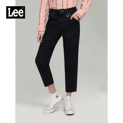 【腰围24-25】Lee商场同款21新品411高腰小脚女牛仔裤显瘦男友酷LWZ4114ET898 商品图0