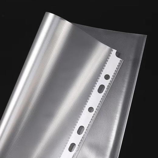 11孔文件保护袋a4透明款4c6c100个/包档案袋文件套防水活页袋资料袋加厚透明塑料办公收纳透明袋打孔薄软十一孔插页袋 商品图3