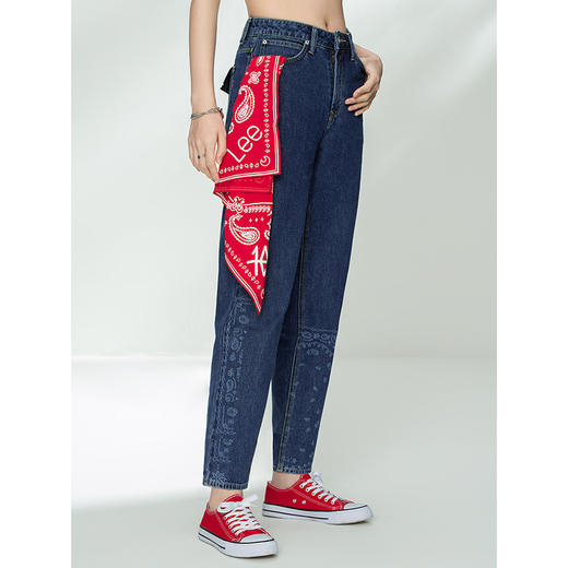 Lee商场同款101+21新品411舒适高腰蓝男友酷女牛仔裤LWZ4115PNAVB 商品图4