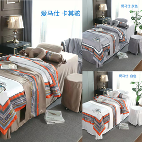 爱马仕-美容床罩4件套纯棉针织棉(尺寸190*75--80通用)