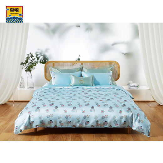 【皇锦】印花桑蚕丝被套真丝三件套-皮球花 商品图0