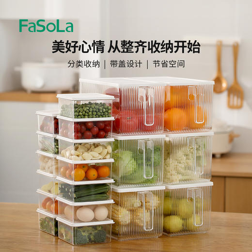 FaSoLa厨房冰箱收纳蔬菜整理神器食物保鲜盒透明专用储物盒 商品图0