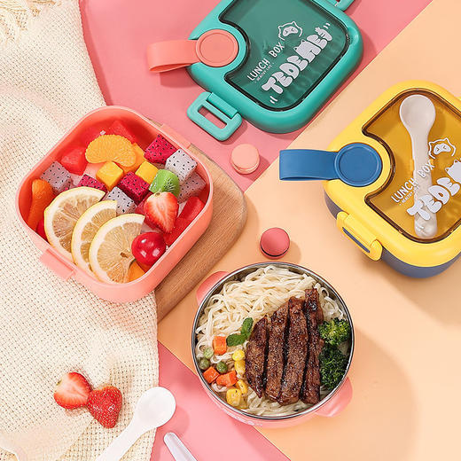 不锈钢儿童餐具防摔辅食碗宝宝专用吃饭便携外带婴儿碗勺套装 商品图1