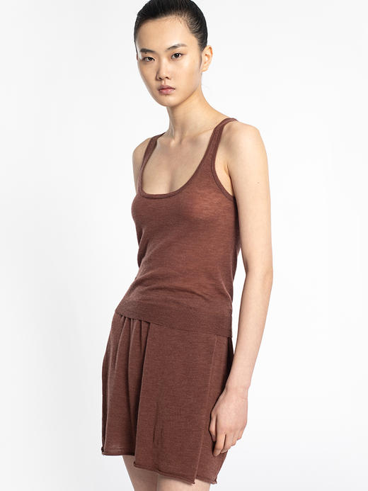 2022新款女士丝光羊毛16针单股吊带背心 商品图3