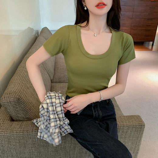 【买一送一，精选优质面料】螺纹T恤 短袖上衣 柔软、舒适、透气、耐穿！2022重磅纯色T恤，经典款式百搭不挑人 商品图11