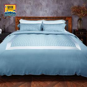 【皇锦】暖真丝被套印花空调桑蚕丝三件套·几何纹