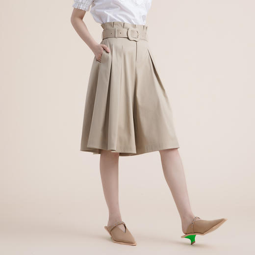 谜底2022夏季新款通勤质感宽松裙裤高腰显瘦阔腿裤女222MK0593 商品图1
