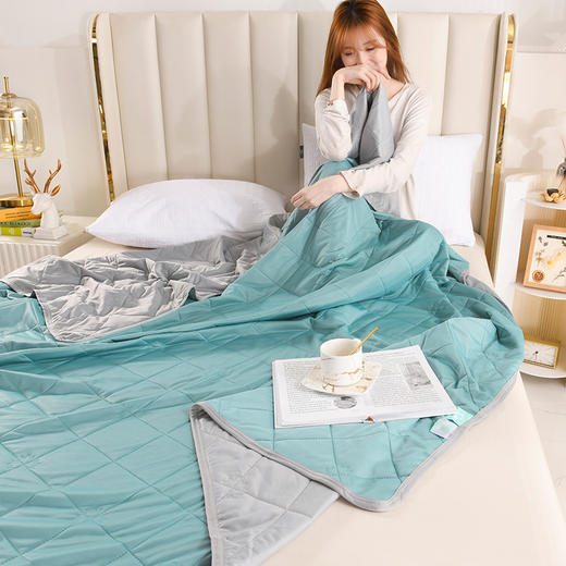 【冰泉凉感被】会呼吸的夏凉被空调被，A类标准，舒适裸睡，丝滑触感 清凉不闷热 整张羽丝棉填充 ，可水洗 商品图6