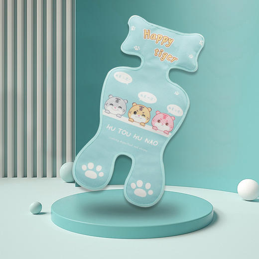 【天生凉感 不粘宝宝 机洗不变形】A类冰丝推车凉席乳胶童车座椅席纱布婴儿车席宝宝餐椅垫透气升级 商品图7